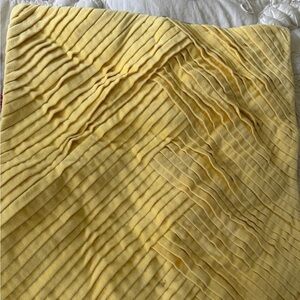 Pottery Barn Velvet Sunny Yellow Pleated Throw Pillow Cover
